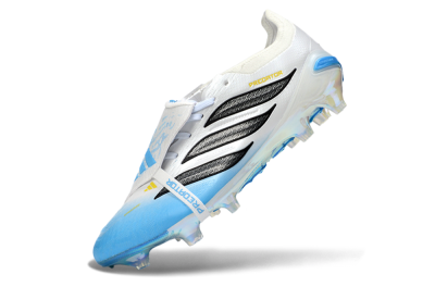 Adidas Predator 26 Elite Fold-Over Tongue FG Firm Ground Soccer Cleats - Blue/Ice Blue/Frost White
