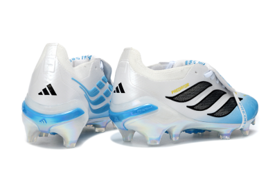 Adidas Predator 26 Elite Fold-Over Tongue FG Firm Ground Soccer Cleats - Blue/Ice Blue/Frost White