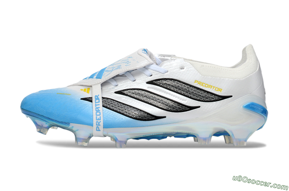 Adidas Predator 26 Elite Fold-Over Tongue FG Firm Ground Soccer Cleats - Blue/Ice Blue/Frost White 2