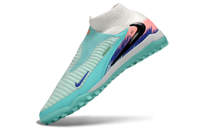 Nike Phantom 6 Elite High TF Artificial Turf Soccer Shoes - Aqua/Coral Splash/Cool Mint