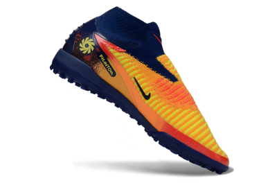 Nike Phantom 6 Elite High TF Artificial Turf Soccer Shoes - Yellow/Navy Blue/Flame Orange