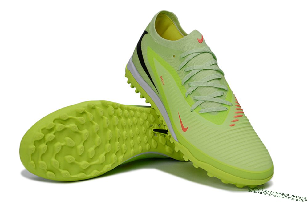 Nike Phantom 6 Elite Low TF Artificial Turf Soccer Shoes - Green/Lime Glow/Neon Orange 3