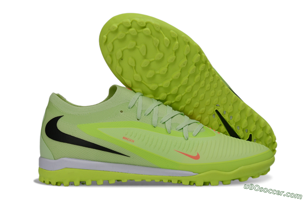 Nike Phantom 6 Elite Low TF Artificial Turf Soccer Shoes - Green/Lime Glow/Neon Orange 1