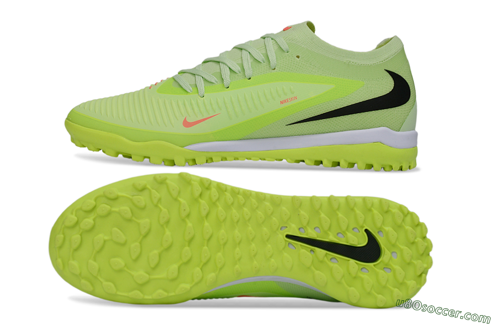 Nike Phantom 6 Elite Low TF Artificial Turf Soccer Shoes - Green/Lime Glow/Neon Orange 0