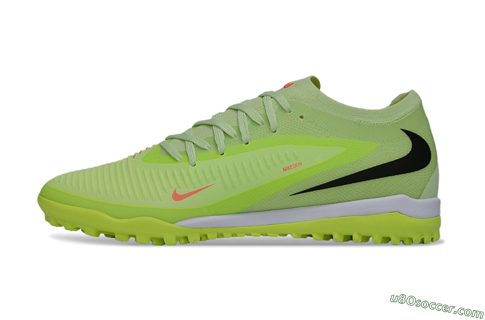 Nike Phantom 6 Elite Low TF Artificial Turf Soccer Shoes - Green/Lime Glow/Neon Orange 2