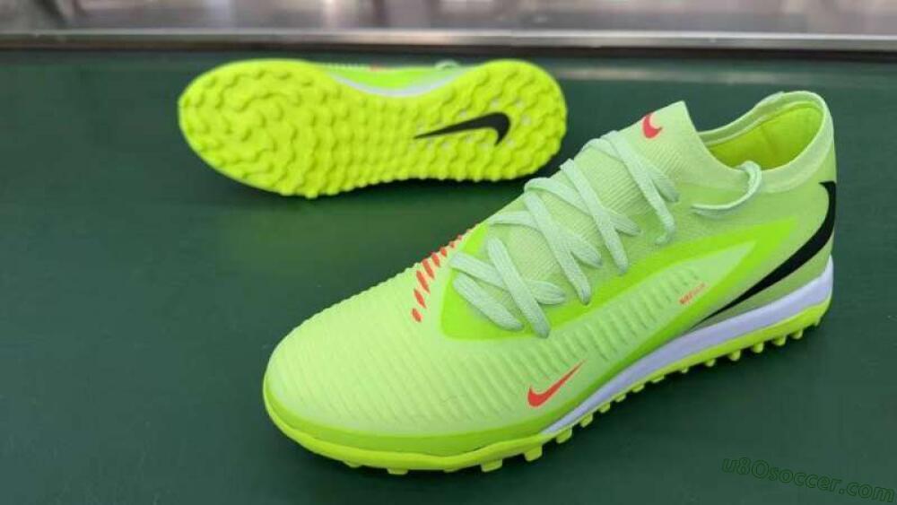 Nike Phantom 6 Elite Low TF Artificial Turf Soccer Shoes - Green/Lime Glow/Neon Orange