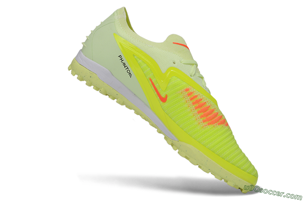 Nike Phantom 6 Elite Low TF Artificial Turf Soccer Shoes - Yellow/Pale Yellow/Neon Orange 4