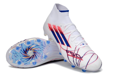 Adidas F50 Elite Mid FG Firm Ground Soccer Cleats - White/Crimson Red/Deep Blue