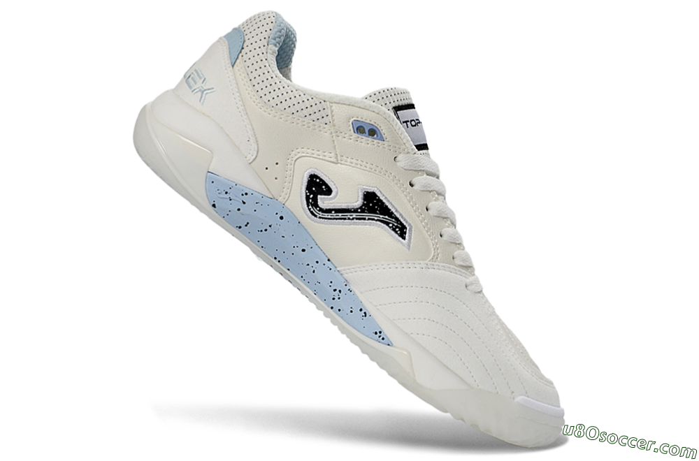 Joma Top Flex IC Indoor & Futsal Soccer Shoes - White/Sky Blue/Black 4
