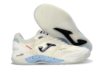 Joma Top Flex IC Indoor & Futsal Soccer Shoes - White/Sky Blue/Black