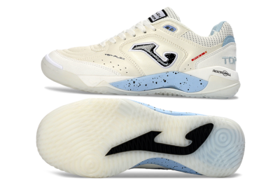 Joma Top Flex IC Indoor & Futsal Soccer Shoes - White/Sky Blue/Black