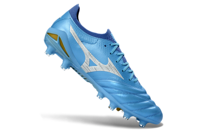 Mizuno Morelia Neo 4 FG Firm Ground Soccer Cleats - Blue/Sky Blue/Sunny Yellow