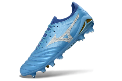 Mizuno Morelia Neo 4 FG Firm Ground Soccer Cleats - Blue/Sky Blue/Sunny Yellow