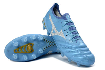 Mizuno Morelia Neo 4 FG Firm Ground Soccer Cleats - Blue/Sky Blue/Sunny Yellow