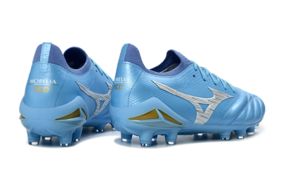 Mizuno Morelia Neo 4 FG Firm Ground Soccer Cleats - Blue/Sky Blue/Sunny Yellow