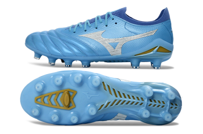 Mizuno Morelia Neo 4 FG Firm Ground Soccer Cleats - Blue/Sky Blue/Sunny Yellow
