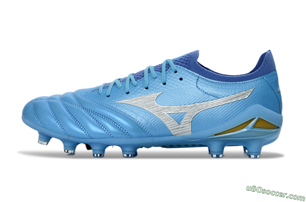 Mizuno Morelia Neo 4 FG Firm Ground Soccer Cleats - Blue/Sky Blue/Sunny Yellow 2