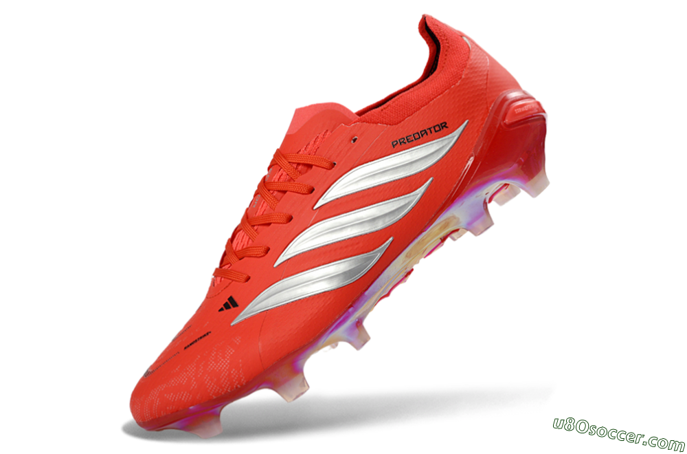 Adidas Predator 26 Elite FG Firm Ground Soccer Cleats - Red/Bright Flame/Fiery Orange 5