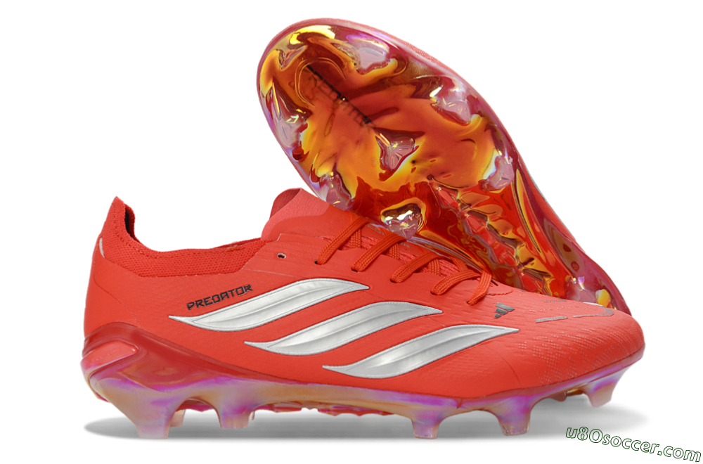 Adidas Predator 26 Elite FG Firm Ground Soccer Cleats - Red/Bright Flame/Fiery Orange 1