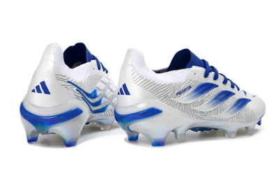 Adidas Predator 26 Elite FG Firm Ground Soccer Cleats - White/Blue Burst/Iridescent Shine