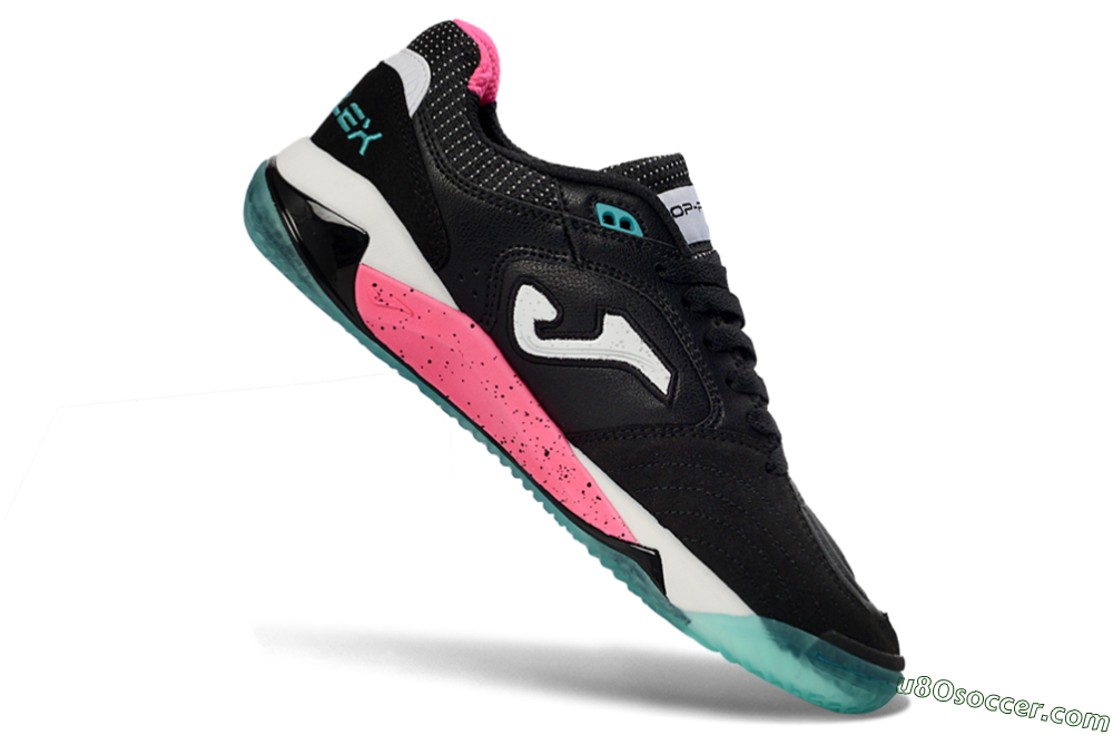 Joma Top Flex IC Indoor & Futsal Soccer Shoes - Black/Electric Pink/Turquoise Blue 4