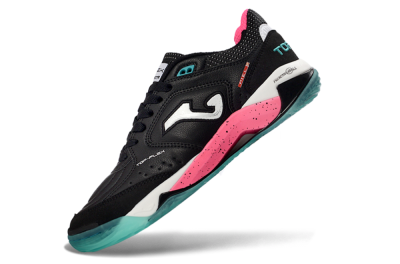 Joma Top Flex IC Indoor & Futsal Soccer Shoes - Black/Electric Pink/Turquoise Blue
