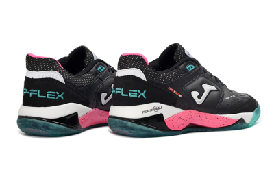 Joma Top Flex IC Indoor & Futsal Soccer Shoes - Black/Electric Pink/Turquoise Blue