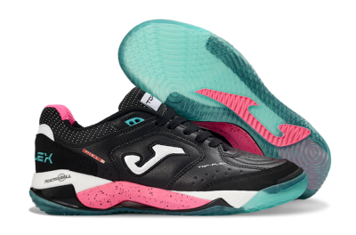 Joma Top Flex IC Indoor & Futsal Soccer Shoes - Black/Electric Pink/Turquoise Blue