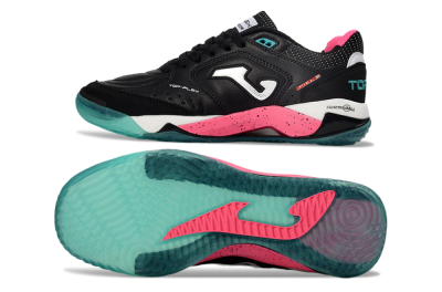 Joma Top Flex IC Indoor & Futsal Soccer Shoes - Black/Electric Pink/Turquoise Blue