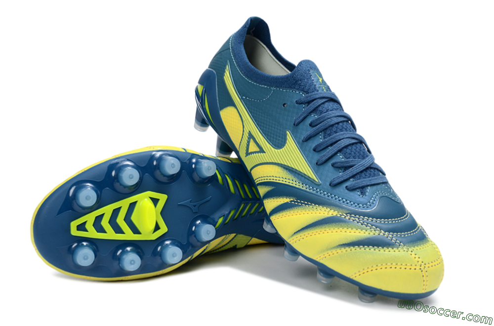 Mizuno Morelia Neo 4 FG Firm Ground Soccer Cleats - Blue/Electric Yellow/Night Sky 3