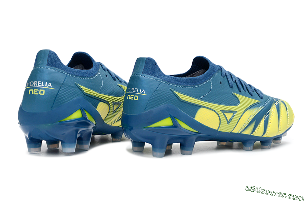 Mizuno Morelia Neo 4 FG Firm Ground Soccer Cleats - Blue/Electric Yellow/Night Sky 6