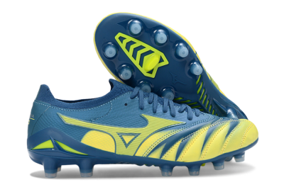 Mizuno Morelia Neo 4 FG Firm Ground Soccer Cleats - Blue/Electric Yellow/Night Sky