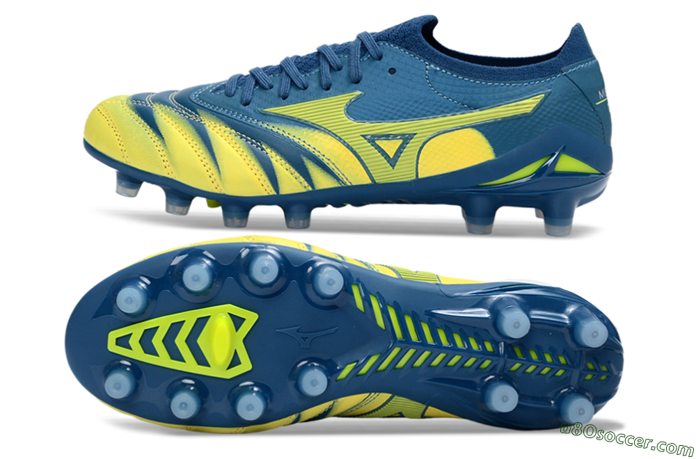 Mizuno Morelia Neo 4 FG Firm Ground Soccer Cleats - Blue/Electric Yellow/Night Sky 0