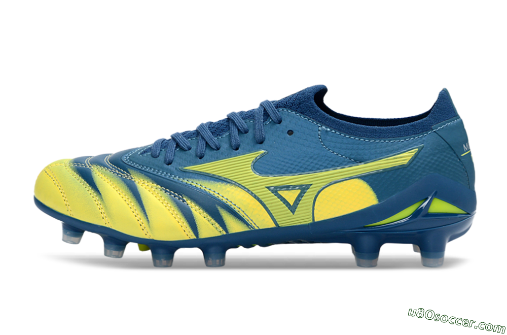 Mizuno Morelia Neo 4 FG Firm Ground Soccer Cleats - Blue/Electric Yellow/Night Sky 2