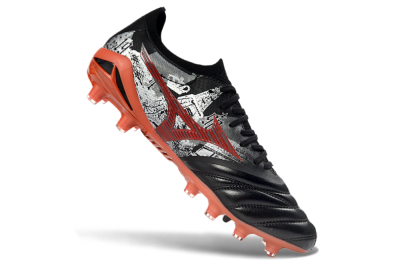 Mizuno Morelia Neo 4 FG Firm Ground Soccer Cleats - Black/Coral Red/Graphite Grey