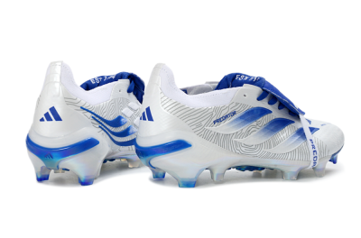 Adidas Predator 26 Elite Fold-Over Tongue FG Firm Ground Soccer Cleats - White/Royal Blue/Cloud White