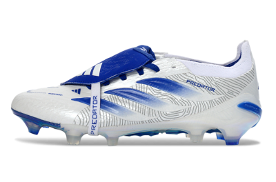 Adidas Predator 26 Elite Fold-Over Tongue FG Firm Ground Soccer Cleats - White/Royal Blue/Cloud White