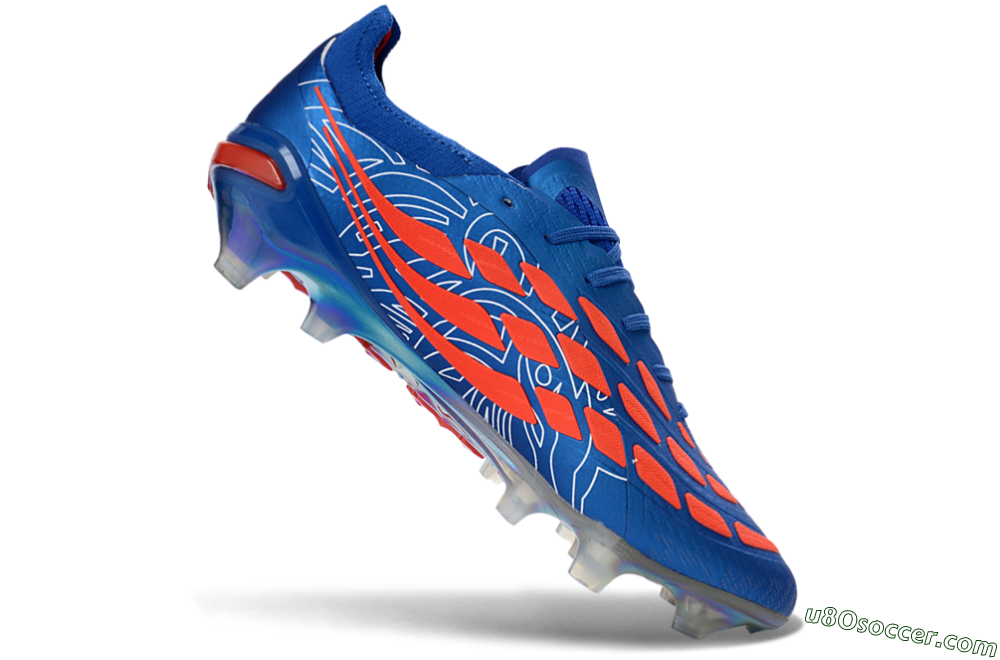 Adidas Predator 26 Elite FG Firm Ground Soccer Cleats - Blue/Electric Blue/Fiery Red 4