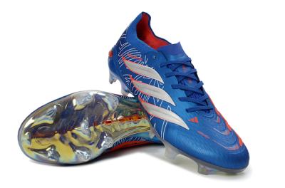 Adidas Predator 26 Elite FG Firm Ground Soccer Cleats - Blue/Electric Blue/Fiery Red
