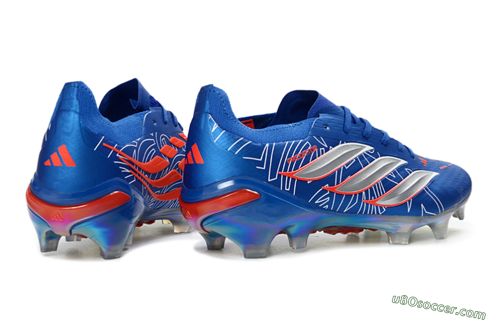 Adidas Predator 26 Elite FG Firm Ground Soccer Cleats - Blue/Electric Blue/Fiery Red 6