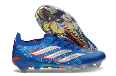 Adidas Predator 26 Elite FG Firm Ground Soccer Cleats - Blue/Electric Blue/Fiery Red