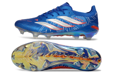 Adidas Predator 26 Elite FG Firm Ground Soccer Cleats - Blue/Electric Blue/Fiery Red