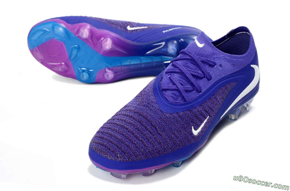 Nike Phantom 6 Elite Low FG Firm Ground Soccer Cleats - Purple/Royal Purple/Electric Blue 3