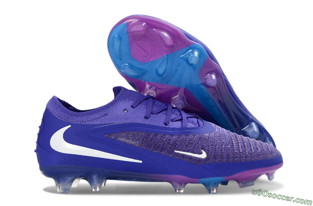Nike Phantom 6 Elite Low FG Firm Ground Soccer Cleats - Purple/Royal Purple/Electric Blue 1