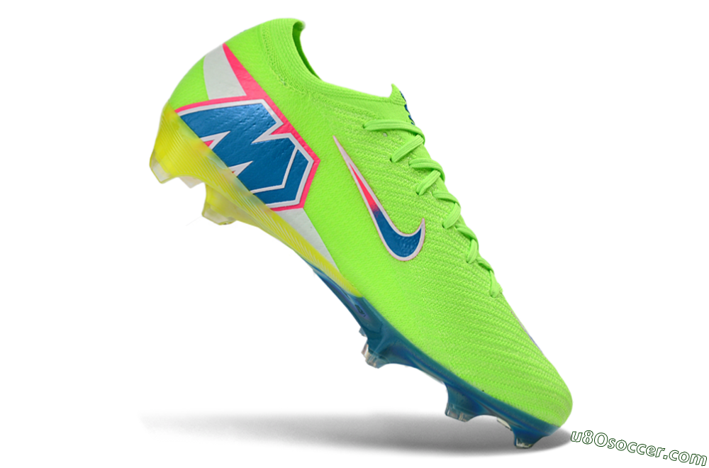 Nike Air Zoom Mercurial Vapor 16 Elite FG Firm Ground Soccer Cleats - Green/Electric Lime/Deep Blue 4