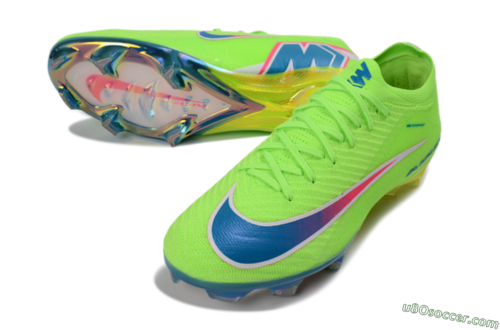 Nike Air Zoom Mercurial Vapor 16 Elite FG Firm Ground Soccer Cleats - Green/Electric Lime/Deep Blue 3