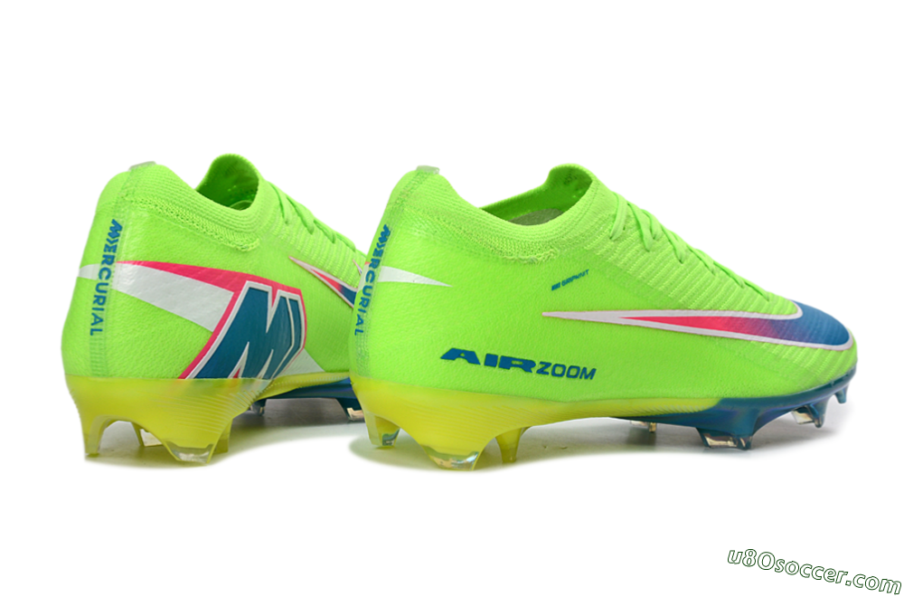 Nike Air Zoom Mercurial Vapor 16 Elite FG Firm Ground Soccer Cleats - Green/Electric Lime/Deep Blue 6