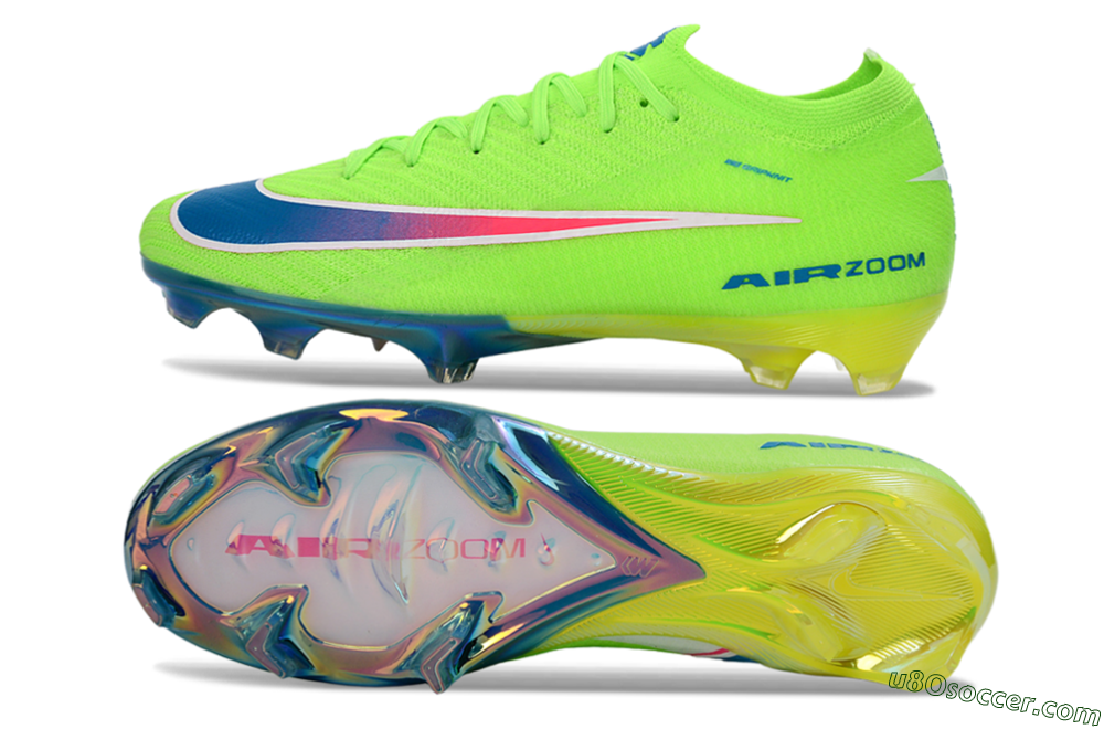 Nike Air Zoom Mercurial Vapor 16 Elite FG Firm Ground Soccer Cleats - Green/Electric Lime/Deep Blue 0