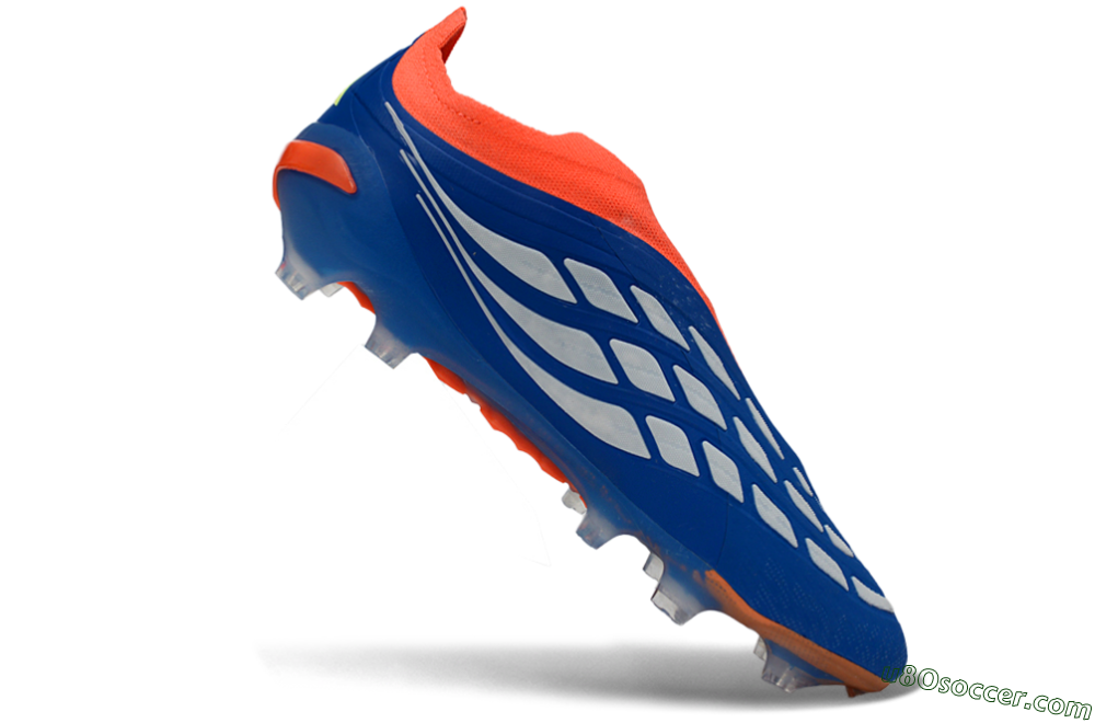Adidas Predator 26 Elite Laceless FG Firm Ground Soccer Cleats - Blue/Bright Orange/Lime Green 4