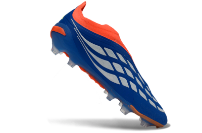 Adidas Predator 26 Elite Laceless FG Firm Ground Soccer Cleats - Blue/Bright Orange/Lime Green